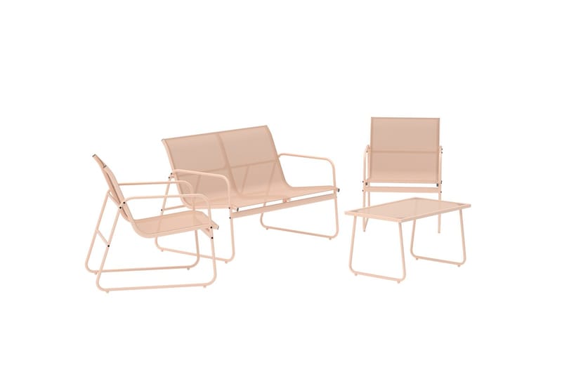 Soffgrupp Scopello 2-sits Soffa + 2 Fåtöljer med bord Utomhus - Beige - Utemöbler & utemiljö - Utegrupp - Soffgrupp utomhus