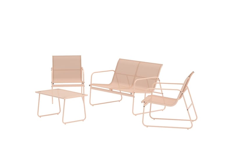 Soffgrupp Scopello 2-sits Soffa + 2 Fåtöljer med bord Utomhus - Beige - Utemöbler & utemiljö - Utegrupp - Soffgrupp utomhus