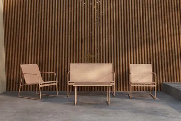 Soffgrupp Scopello 2-sits Soffa + 2 Fåtöljer med bord Utomhus - Beige - Utemöbler & utemiljö - Utegrupp - Soffgrupp utomhus