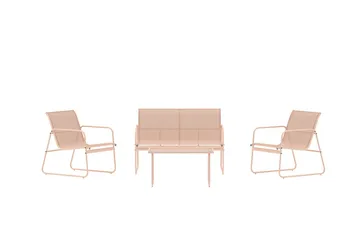 Soffgrupp Scopello 2-sits Soffa + 2 Fåtöljer med bord Utomhus - Beige - Utemöbler & utemiljö - Utegrupp - Soffgrupp utomhus