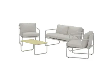 Soffgrupp Thassos 2-sits Soffa + 2 Fåtöljer med bord Utomhus - Beige - Utemöbler & utemiljö - Utegrupp - Soffgrupp utomhus