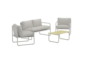 Soffgrupp Thassos 2-sits Soffa + 2 Fåtöljer med bord Utomhus - Beige - Utemöbler & utemiljö - Utegrupp - Soffgrupp utomhus