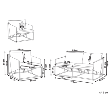 Soffgrupp utomhus 3-Sits Ponte - Grå - Utemöbler & utemiljö - Utegrupp - Soffgrupp utomhus