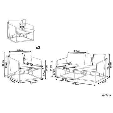 Soffgrupp utomhus 4-Sits Ponte - Grå - Utemöbler & utemiljö - Utegrupp - Soffgrupp utomhus