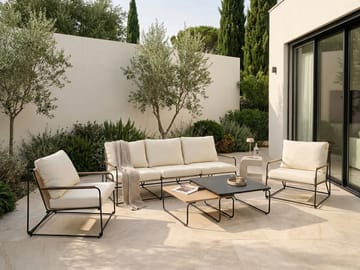 Soffgrupp utomhus 5-Sits Venaria med Bord - Svart/Beige - Utemöbler & utemiljö - Utegrupp - Soffgrupp utomhus