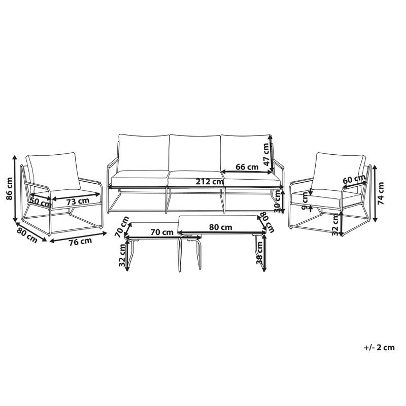 Soffgrupp utomhus 5-Sits Venaria med Bord - Vit/Beige - Utemöbler & utemiljö - Utegrupp - Soffgrupp utomhus