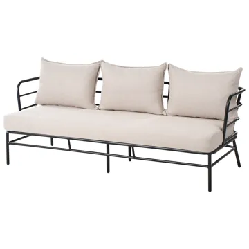 Soffgrupp utomhus 5-Sits Ponzone - Beige/Svart - Utemöbler & utemiljö - Utegrupp - Soffgrupp utomhus