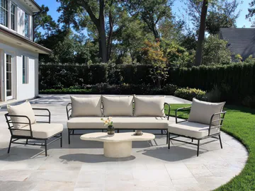 Soffgrupp utomhus 5-Sits Ponzone - Beige/Svart - Utemöbler & utemiljö - Utegrupp - Soffgrupp utomhus