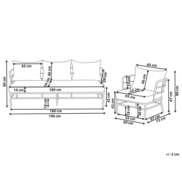 Soffgrupp utomhus 5-Sits Ponzone - Beige/Svart - Utemöbler & utemiljö - Utegrupp - Soffgrupp utomhus