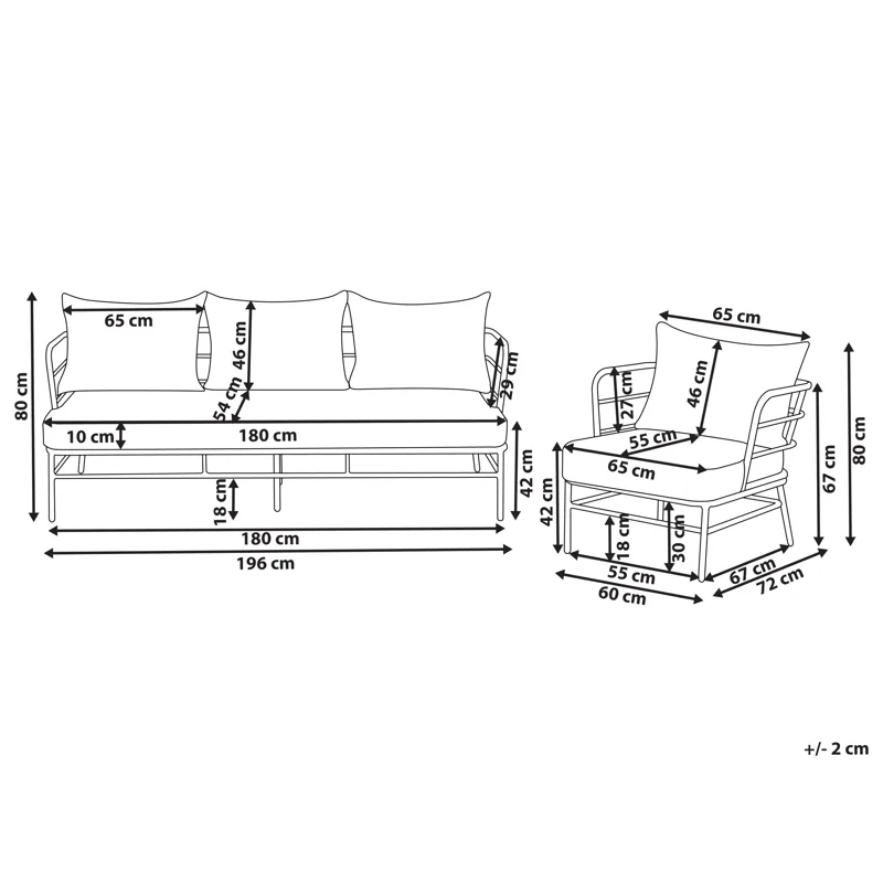 Soffgrupp utomhus 5-Sits Ponzone - Beige/Svart - Utemöbler & utemiljö - Utegrupp - Soffgrupp utomhus