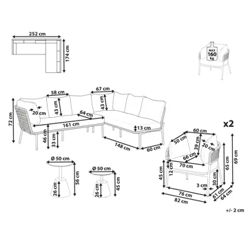 Soffgrupp utomhus 7-Sits Robella med Bord - Beige/Vit/Brun - Utemöbler & utemiljö - Utegrupp - Soffgrupp utomhus