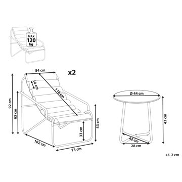 Soffgrupp utomhus med Bord 2-Sits Pasto - Grå/Beige - Utemöbler & utemiljö - Utegrupp - Cafegrupp & cafeset