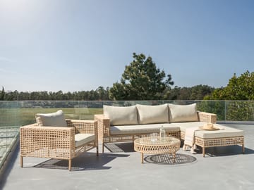 Soffgrupp utomhus med Bord 4-Sits Calasetta Vänstervänd Konstrotting - Beige - Utemöbler & utemiljö - Utegrupp - Soffgrupp utomhus