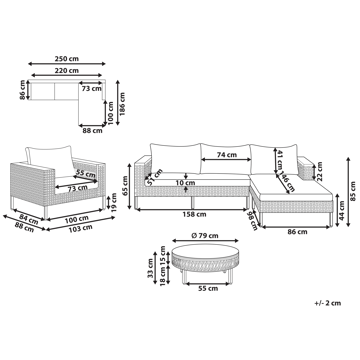 Soffgrupp utomhus med Bord 4-Sits Calasetta Vänstervänd Konstrotting - Beige - Utemöbler & utemiljö - Utegrupp - Soffgrupp utomhus