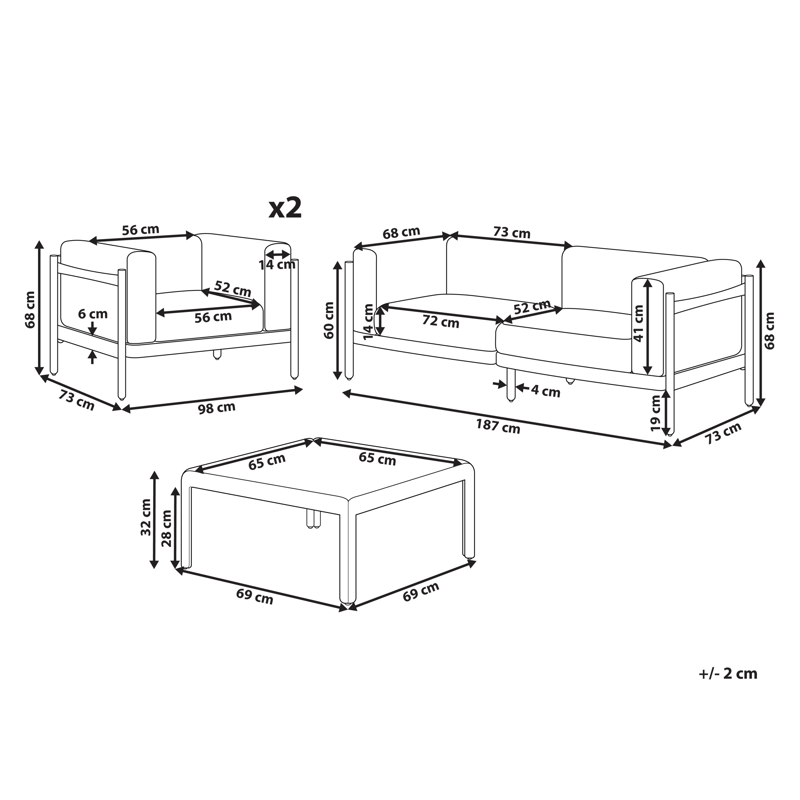 Soffgrupp utomhus med Bord 4-Sits Ferretti - Grå/Beige - Utemöbler & utemiljö - Utegrupp - Soffgrupp utomhus