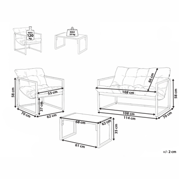 Soffgrupp utomhus med Bord 4-Sits Garda - Grön/Vit - Utemöbler & utemiljö - Utegrupp - Soffgrupp utomhus