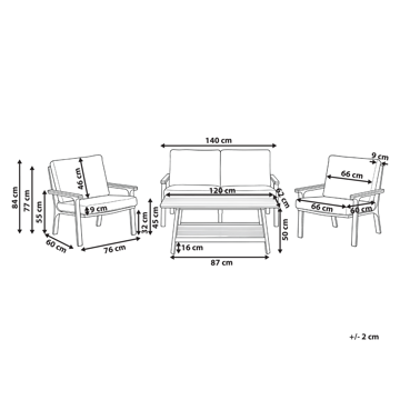 Soffgrupp utomhus med Bord 4-Sits Orero - Beige/Vit/Brun - Utemöbler & utemiljö - Utegrupp - Soffgrupp utomhus