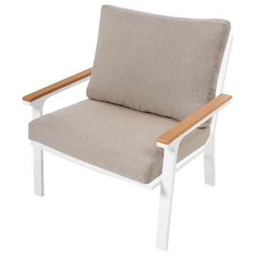 Soffgrupp utomhus med Bord 4-Sits Orero - Beige/Vit/Brun - Utemöbler & utemiljö - Utegrupp - Soffgrupp utomhus