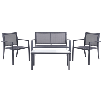 Soffgrupp utomhus med Bord 4-Sits Tavoleto - Mörkgrå - Utemöbler & utemiljö - Utegrupp - Soffgrupp utomhus