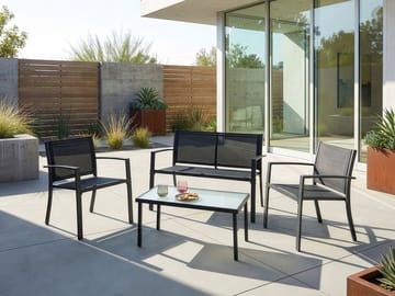 Soffgrupp utomhus med Bord 4-Sits Tavoleto - Mörkgrå - Utemöbler & utemiljö - Utegrupp - Soffgrupp utomhus