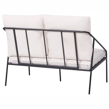 Soffgrupp utomhus med Bord 4-Sits Ustica - Svart/Vit - Utemöbler & utemiljö - Utegrupp - Soffgrupp utomhus