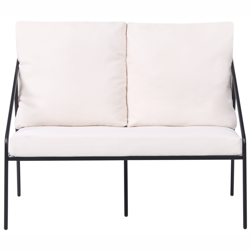 Soffgrupp utomhus med Bord 4-Sits Ustica - Svart/Vit - Utemöbler & utemiljö - Utegrupp - Soffgrupp utomhus