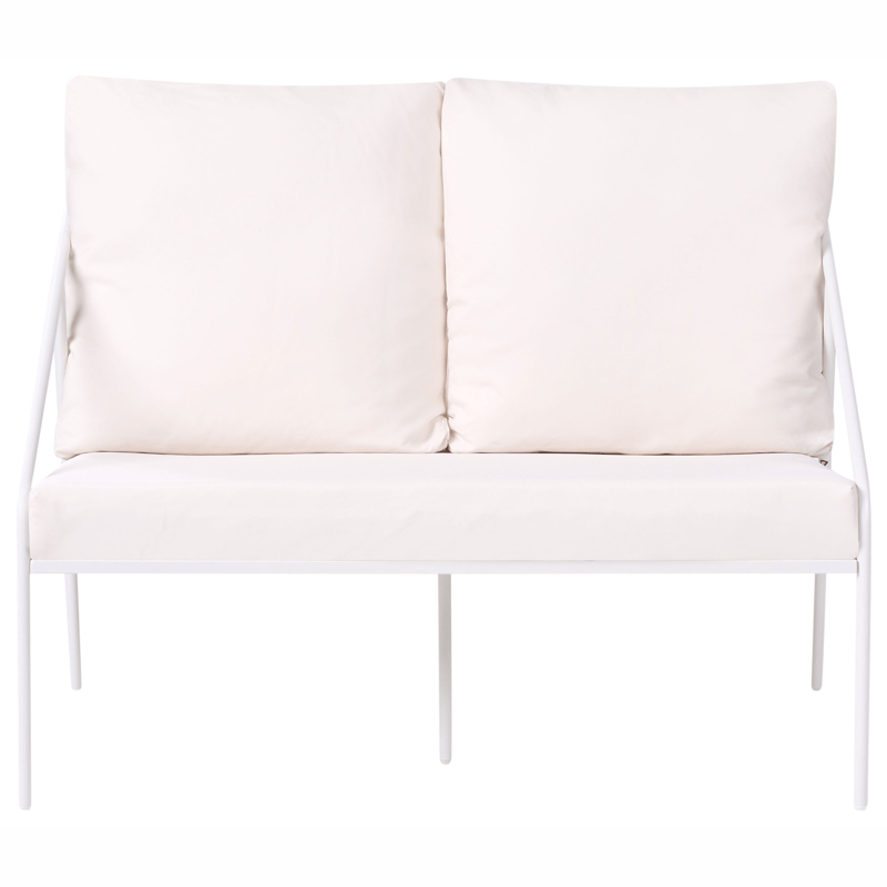 Soffgrupp utomhus med Bord 4-Sits Ustica - Vit/Svart - Utemöbler & utemiljö - Utegrupp - Soffgrupp utomhus