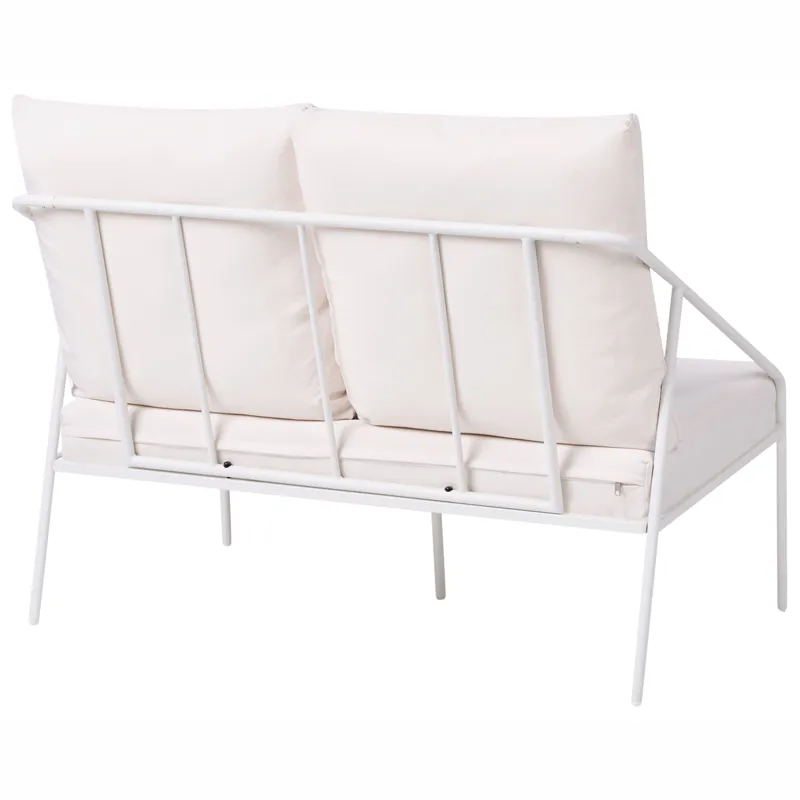 Soffgrupp utomhus med Bord 4-Sits Ustica - Vit/Svart - Utemöbler & utemiljö - Utegrupp - Soffgrupp utomhus