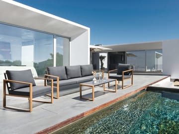 Soffgrupp utomhus med Bord 5-Sits Gelso - Grå/Brun - Utemöbler & utemiljö - Utegrupp - Soffgrupp utomhus