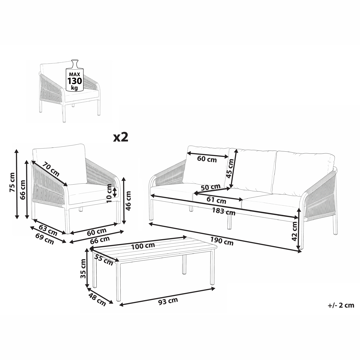 Soffgrupp utomhus med Bord 5-Sits Murato - Beige - Utemöbler & utemiljö - Utegrupp - Soffgrupp utomhus