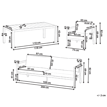 Soffgrupp utomhus med Bord 5-Sits Oneta - Brun/Beige - Utemöbler & utemiljö - Utegrupp - Soffgrupp utomhus