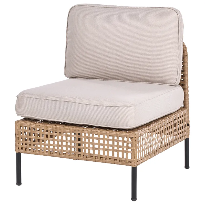Soffgrupp utomhus med Bord 6-Sits Omegana Modulär Konstrotting - Beige/Svart - Utemöbler & utemiljö - Utegrupp - Soffgrupp utomhus