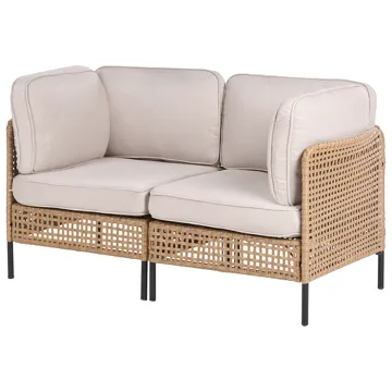 Soffgrupp utomhus med Bord 6-Sits Omegana Modulär Konstrotting - Beige/Svart - Utemöbler & utemiljö - Utegrupp - Soffgrupp utomhus