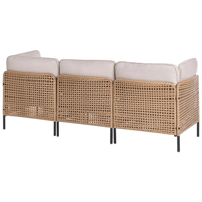 Soffgrupp utomhus med Bord 6-Sits Omegana Modulär Konstrotting - Beige/Svart - Utemöbler & utemiljö - Utegrupp - Soffgrupp utomhus