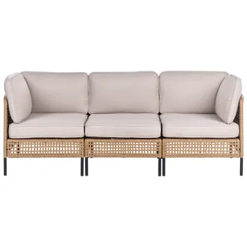 Soffgrupp utomhus med Bord 6-Sits Omegana Modulär Konstrotting - Beige/Svart - Utemöbler & utemiljö - Utegrupp - Soffgrupp utomhus