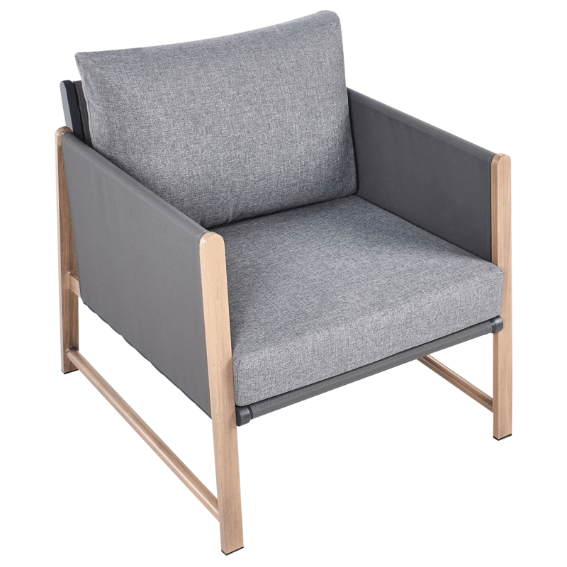 Soffgrupp utomhus med Bord och Fotpall 5-Sits Nola - Grå/Brun - Utemöbler & utemiljö - Utegrupp - Soffgrupp utomhus