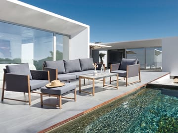 Soffgrupp utomhus med Bord och Fotpall 5-Sits Nola - Grå/Brun - Utemöbler & utemiljö - Utegrupp - Soffgrupp utomhus