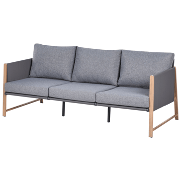 Soffgrupp utomhus med Bord och Fotpall 5-Sits Nola - Grå/Brun - Utemöbler & utemiljö - Utegrupp - Soffgrupp utomhus