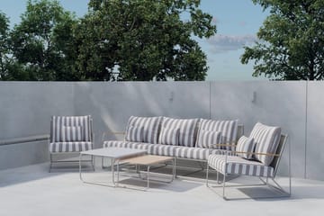 Soffgrupp Palazzo 3-sits Soffa + 2 Fåtöljer med bord Utomhus - Grå - Utemöbler & utemiljö - Utegrupp - Soffgrupp utomhus