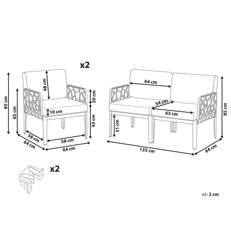 Soffset Eriche - Beige, brun - Utemöbler & utemiljö - Utegrupp - Soffgrupp utomhus