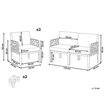 Soffset Eriche - Grå, brun - Utemöbler & utemiljö - Utegrupp - Soffgrupp utomhus