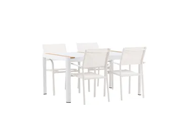 Togo Matgrupp Utomhus 150 cm Rektangulär med 4 Santorini Utestolar - Natur - Utemöbler & utemiljö - Utegrupp - Matgrupp utomhus