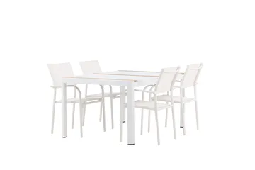 Togo Matgrupp Utomhus 150 cm Rektangulär med 4 Santorini Utestolar - Natur - Utemöbler & utemiljö - Utegrupp - Matgrupp utomhus