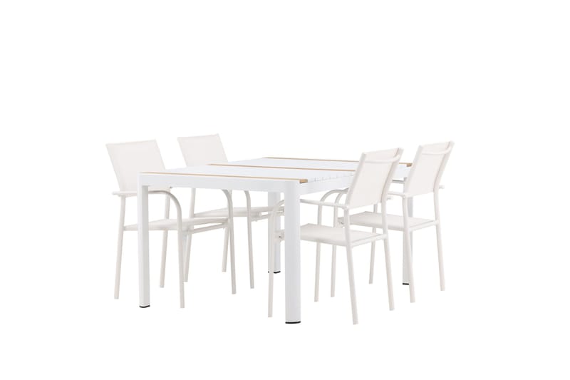 Togo Matgrupp Utomhus 150 cm Rektangulär med 4 Santorini Utestolar - Natur - Utemöbler & utemiljö - Utegrupp - Matgrupp utomhus