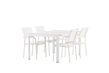 Togo Matgrupp Utomhus 150 cm Rektangulär med 4 Santorini Utestolar - Natur - Utemöbler & utemiljö - Utegrupp - Matgrupp utomhus