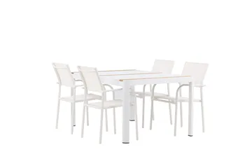 Togo Matgrupp Utomhus 150 cm Rektangulär med 4 Santorini Utestolar - Natur - Utemöbler & utemiljö - Utegrupp - Matgrupp utomhus