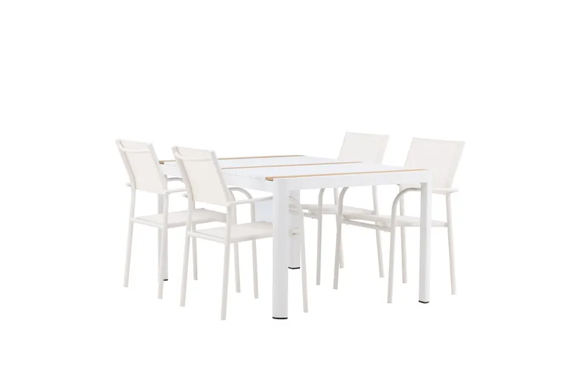 Togo Matgrupp Utomhus 150 cm Rektangulär med 4 Santorini Utestolar - Natur - Utemöbler & utemiljö - Utegrupp - Matgrupp utomhus