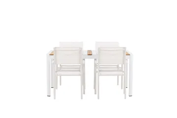 Togo Matgrupp Utomhus 150 cm Rektangulär med 4 Santorini Utestolar - Natur - Utemöbler & utemiljö - Utegrupp - Matgrupp utomhus