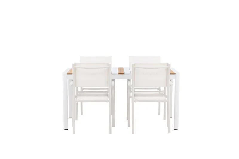 Togo Matgrupp Utomhus 150 cm Rektangulär med 4 Santorini Utestolar - Natur - Utemöbler & utemiljö - Utegrupp - Matgrupp utomhus