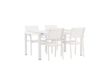 Togo Matgrupp Utomhus 150 cm Rektangulär med 4 Santorini Utestolar - Natur - Utemöbler & utemiljö - Utegrupp - Matgrupp utomhus